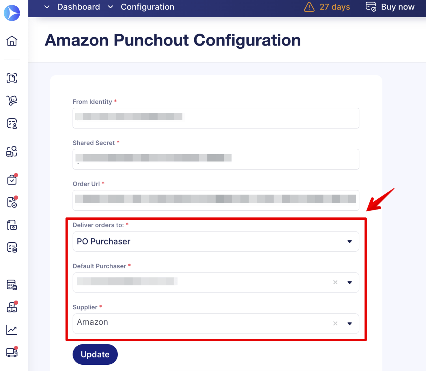 Amazon PunchOut Configuration